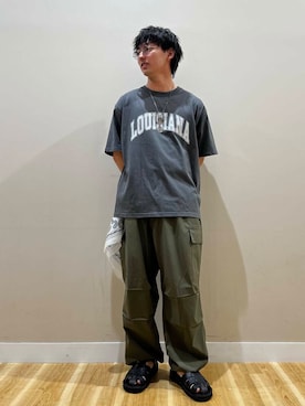 「アイテム（バンダナ/スカーフ）」を使った、西田 龍平さん（メンズ・168cm）の夏コーディネート