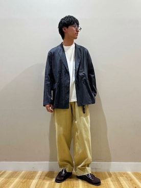 「アイテム（その他アウター、グレー系）」を使った、nishidaさん（メンズ・168cm）の夏コーディネート