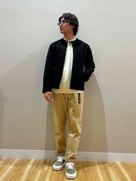 「アイテム（ライダースジャケット）」を使った、西田 龍平さん（メンズ・168cm）の秋コーディネート