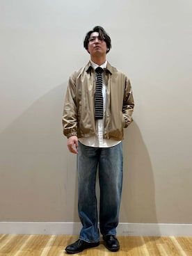 「URBAN RESEARCH（アーバンリサーチ）のアイテム（デニムパンツ）」を使った、nishidaさん（メンズ・168cm）の冬コーディネート