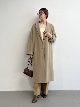 「アイテム（チェスターコート）」を使った、BY_m.iii.n.aさん（レディース・163cm・30代）の秋コーディネート