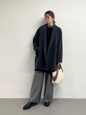 「アイテム（ピーコート）」を使った、BY_m.iii.n.aさん（レディース・163cm・30代）の秋コーディネート