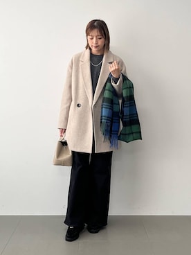 「アイテム（ピーコート）」を使った、BY_m.iii.n.aさん（レディース・163cm・30代）の秋コーディネート
