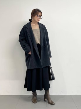 「アイテム（ピーコート）」を使った、BY_m.iii.n.aさん（レディース・163cm・30代）の秋コーディネート