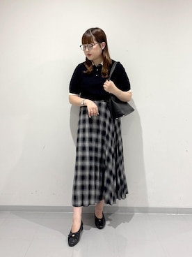 「アイテム（ポロシャツ）」を使った、Honokaさん（レディース・159cm）の秋コーディネート