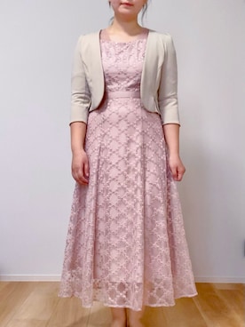 「アイテム（ドレス、ピンク系）」を使った、はなさん（レディース・156cm）の夏コーディネート