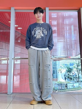 「NOT4NERD（ノットフォーナード）のアイテム（スウェットパンツ）」を使った、dnjsl2l8さん（メンズ・178cm）の秋コーディネート
