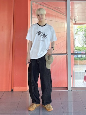 「COIRIS（コイリス）の【UNISEX】COIRIS／サンビーチキャップ（キャップ、グリーン系）」を使った、dnjsl2l8さん（メンズ・178cm）の夏コーディネート