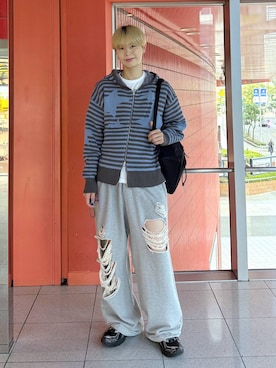 「アイテム（スウェットパンツ）」を使った、dnjsl2l8さん（メンズ・179cm）の冬コーディネート