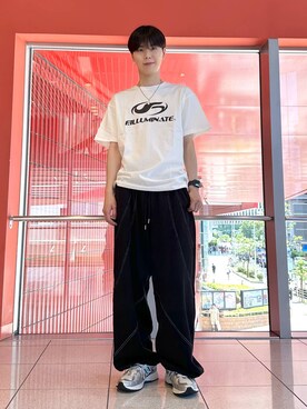 「ALAND（エーランド）のアイテム（スウェットパンツ）」を使った、dnjsl2l8さん（メンズ・178cm）の夏コーディネート