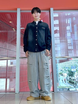 「NOT4NERD（ノットフォーナード）のアイテム（スウェットパンツ）」を使った、dnjsl2l8さん（メンズ・178cm）の秋コーディネート
