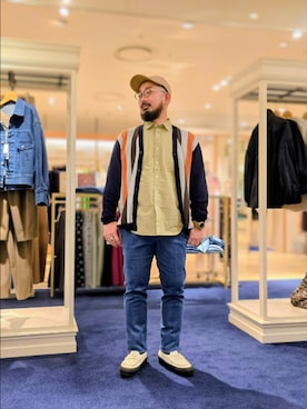 「NOLLEY’S（ノーリーズ）のダブルワッシャー タイプライター レギュラーカラーシャツ 25AW（シャツ/ブラウス）」を使った、Toriumiさん（メンズ・177cm）の秋コーディネート