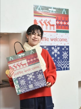 「アイテム（マフラー）」を使った、おふじさん（レディース・161cm）の秋コーディネート