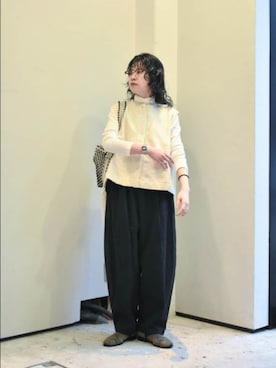 「アイテム（ベスト）」を使った、おふじさん（レディース・161cm）の秋コーディネート