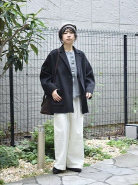 「アイテム（ハンチング/ベレー帽）」を使った、おふじさん（レディース・161cm）の秋コーディネート