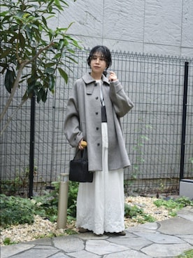 「アイテム（ステンカラーコート）」を使った、おふじさん（レディース・161cm）の秋コーディネート