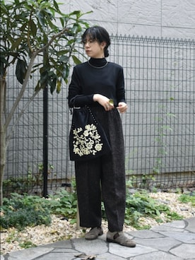 「アイテム（ネックレス）」を使った、おふじさん（レディース・161cm）の秋コーディネート