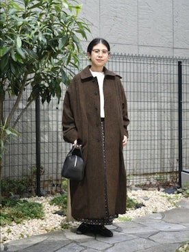 「かぐれ（カグレ）の『ユニセックス』コットンクルーネックスウェットプルオーバー（スウェット）」を使った、おふじさん（レディース・161cm）の秋コーディネート