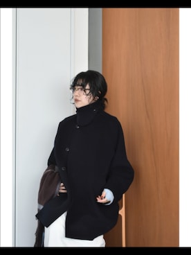 「アイテム（ピーコート）」を使った、おふじさん（レディース・161cm）の秋コーディネート