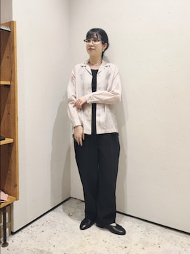 「かぐれ（カグレ）のTO&CO　BELE SHOES（パンプス、ブラック系）」を使った、おふじさん（レディース・161cm）の春コーディネート