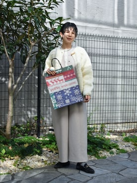 「アイテム（オールインワン・サロペット）」を使った、おふじさん（レディース・161cm）の秋コーディネート