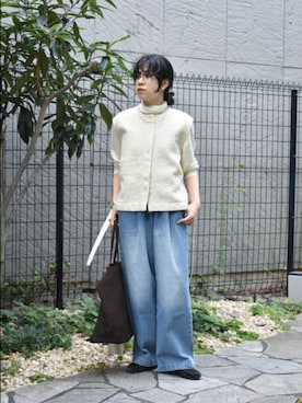 「アイテム（ベスト）」を使った、おふじさん（レディース・161cm）の秋コーディネート