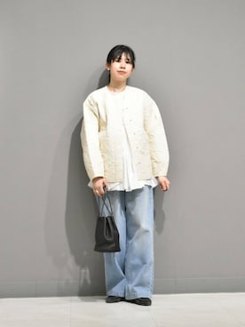 「newarrival」｜「アイテム（ダウンジャケット/コート）」を使った、おふじさん（レディース・161cm）の冬コーディネート
