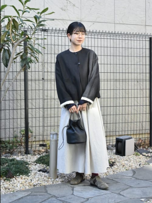 かぐれ（カグレ）の「コットンリネンフリルブラウス（シャツ/ブラウス