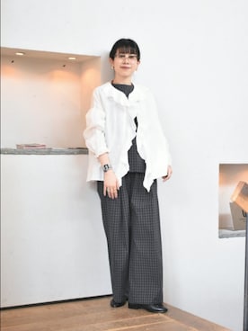 「かぐれ（カグレ）のOCUCCI jewelry　ROPE RING GP（リング、ゴールド系）」を使った、おふじさん（レディース・161cm）の春コーディネート