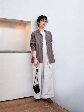 「かぐれ（カグレ）のERICKA NICOLAS BEGAY　PLAIN DESIGN NECKLACE 70（ネックレス、シルバー系）」を使った、おふじさん（レディース・161cm）の秋コーディネート