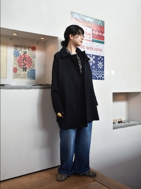 「アイテム（ピーコート）」を使った、おふじさん（レディース・161cm）の秋コーディネート