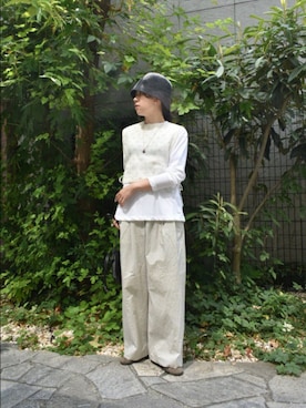 「アイテム（帽子、グレー系）」を使った、おふじさん（レディース・161cm）の秋コーディネート