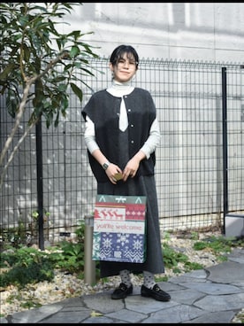 「かぐれ」｜「アイテム（ワンピース/ドレス）」を使った、おふじさん（レディース・161cm）の秋コーディネート