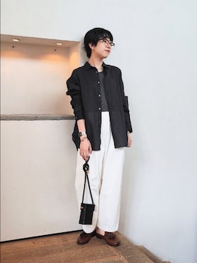 「URBAN RESEARCH（アーバンリサーチ）の『洗濯可』new basic　WASHABLE MERINO WOOL TANK（タンクトップ、グレー系）」を使った、おふじさん（レディース・161cm）の秋コーディネート