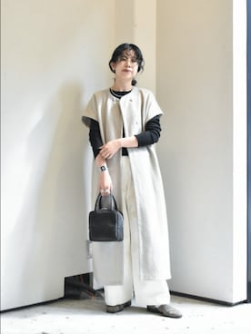 「かぐれ（カグレ）のユーティリティーイージーパンツ（その他パンツ）」を使った、おふじさん（レディース・161cm）の秋コーディネート