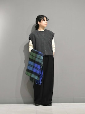 ナッピングウール2WAYベストを使った人気ファッションコーディネート