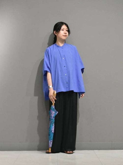 リネンレーヨンワイドギャザーパンツ
