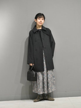 「アイテム（ピーコート）」を使った、おふじさん（レディース・161cm）の秋コーディネート