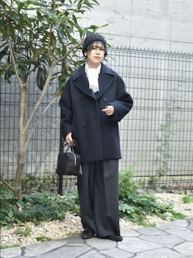 「アイテム（マフラー）」を使った、おふじさん（レディース・161cm）の秋コーディネート