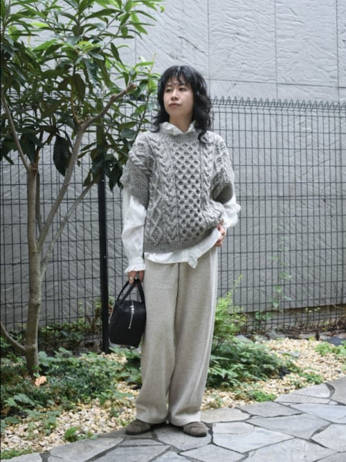 かぐれ ブラウス シャツ コットンリネンフリルカラーシャツ