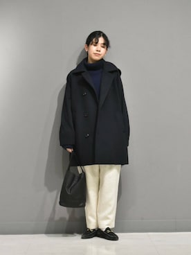 「かぐれ」｜「アイテム（ピーコート）」を使った、おふじさん（レディース・161cm）の秋コーディネート