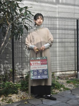 「かぐれ」｜「アイテム（ワンピース/ドレス）」を使った、おふじさん（レディース・161cm）の冬コーディネート