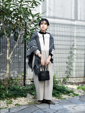 「アイテム（オールインワン・サロペット）」を使った、おふじさん（レディース・161cm）の秋コーディネート