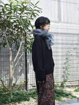 「アイテム（ノーカラージャケット）」を使った、おふじさん（レディース・161cm）の秋コーディネート