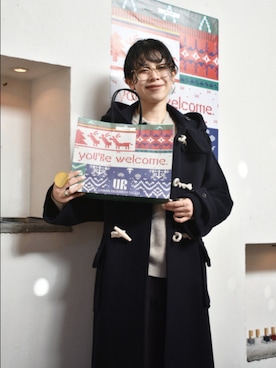 「アイテム（ダッフルコート）」を使った、おふじさん（レディース・161cm）の冬コーディネート