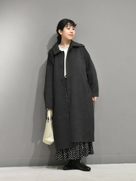「アイテム（ステンカラーコート）」を使った、おふじさん（レディース・161cm）の秋コーディネート