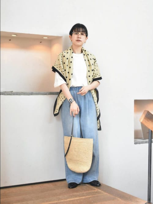 フェードデニムイージーパンツ(デニムパンツ)|かぐれ(カグレ)の フェードデニムイージーパンツ(デニムパンツ)|かぐれ(カグレ)の