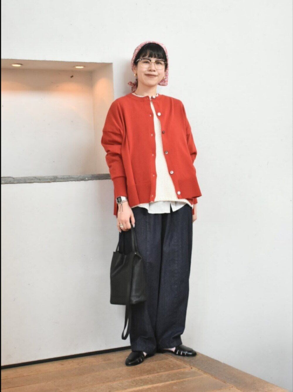 ハイツイストコットンワイドカーディガンを使った人気ファッション