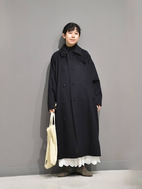 「アイテム（ピーコート）」を使った、おふじさん（レディース・161cm）の秋コーディネート