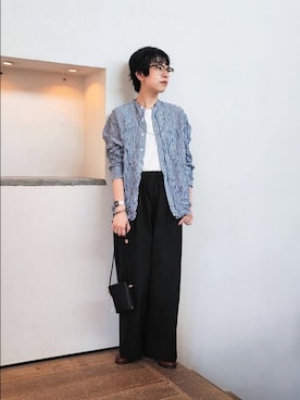 「かぐれ（カグレ）のERICKA NICOLAS BEGAY　PLAIN DESIGN NECKLACE 70（ネックレス、シルバー系）」を使った、おふじさん（レディース・161cm）の秋コーディネート